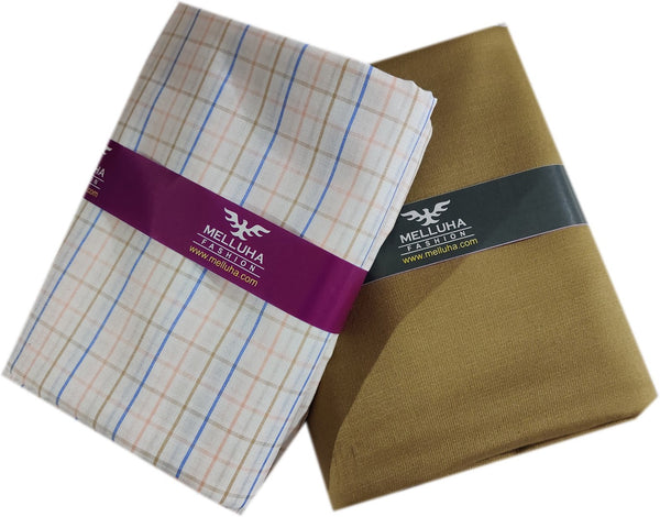 Mansfab Cotton Blend Self Design Shirt & Trouser Fabric