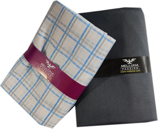 Mansfab Cotton Blend Self Design Shirt & Trouser Fabric