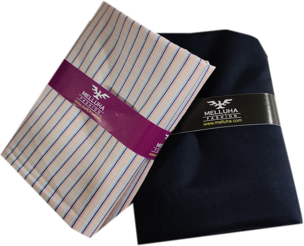 Mansfab Cotton Blend Self Design Shirt & Trouser Fabric