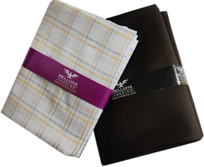 Mansfab Cotton Blend Self Design Shirt & Trouser Fabric
