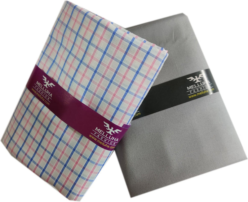 Mansfab Cotton Blend Self Design Shirt & Trouser Fabric