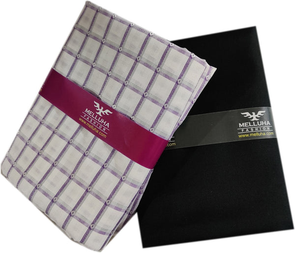 Mansfab Cotton Blend Self Design Shirt & Trouser Fabric