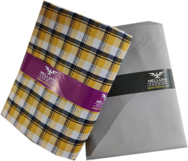 Mansfab Cotton Blend Self Design Shirt & Trouser Fabric