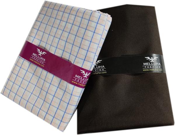 Mansfab Cotton Blend Self Design Shirt & Trouser Fabric