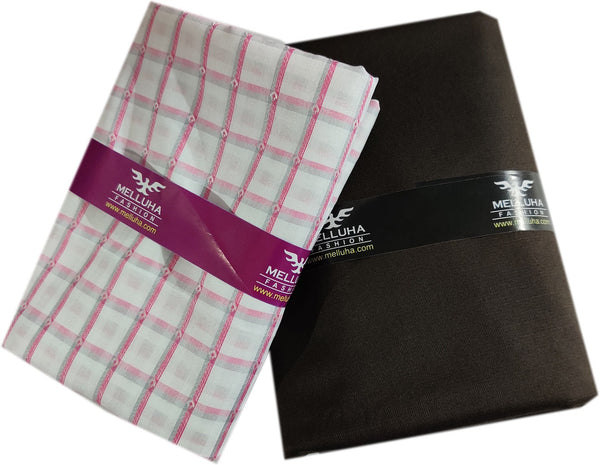 Mansfab Cotton Blend Self Design Shirt & Trouser Fabric