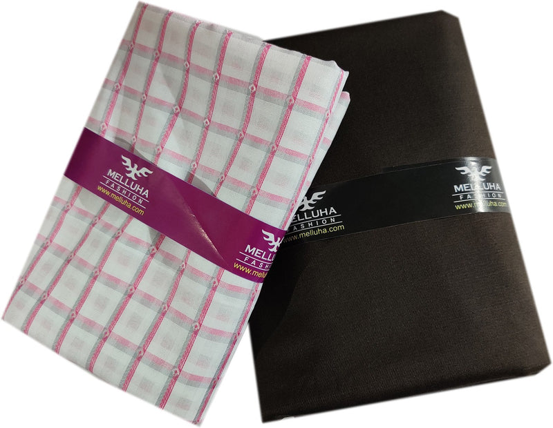 Mansfab Cotton Blend Self Design Shirt & Trouser Fabric