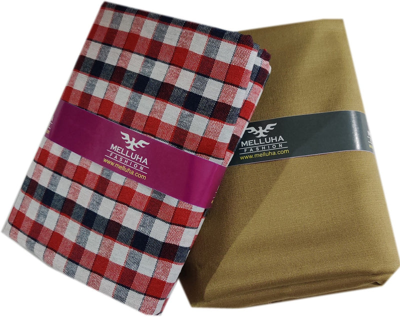 Mansfab Cotton Blend Self Design Shirt & Trouser Fabric