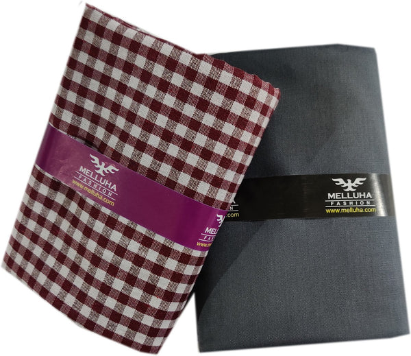 Mansfab Cotton Blend Self Design Shirt & Trouser Fabric