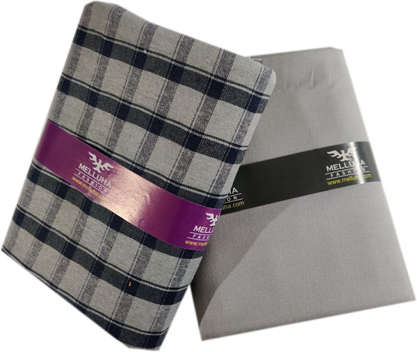 Mansfab Cotton Blend Self Design Shirt & Trouser Fabric