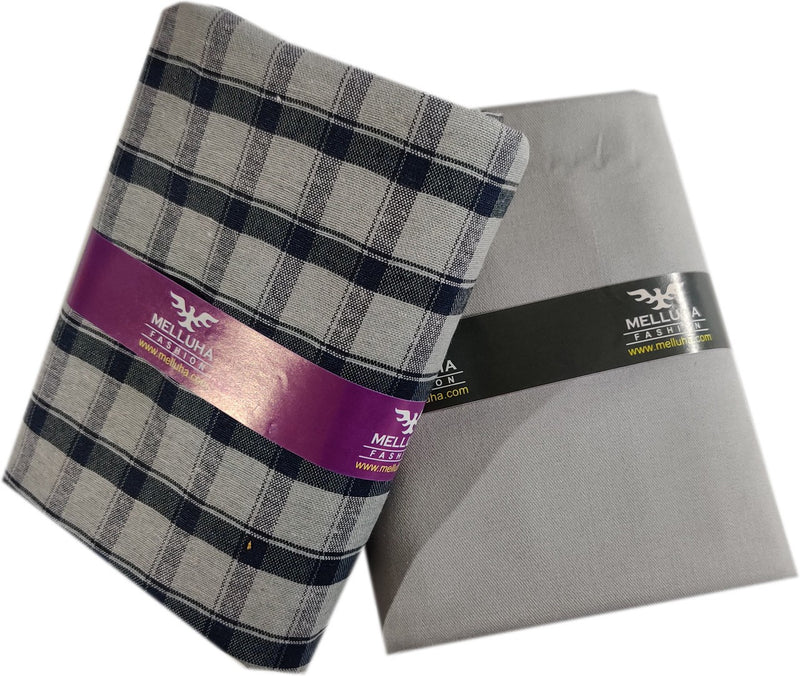 Mansfab Cotton Blend Self Design Shirt & Trouser Fabric