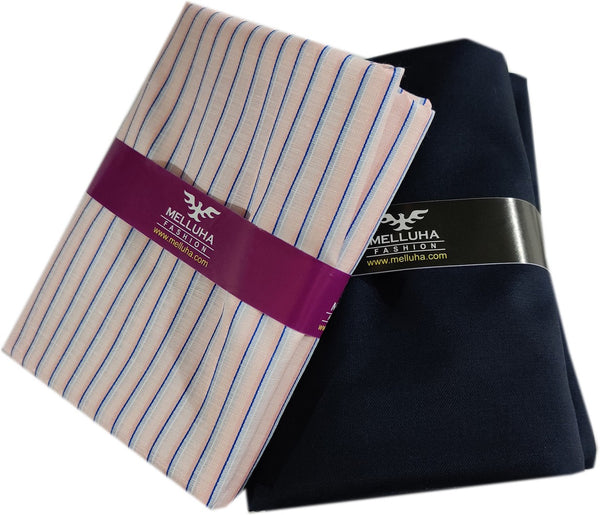 Mansfab Cotton Blend Self Design Shirt & Trouser Fabric