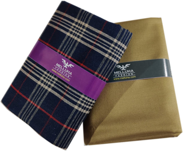 Mansfab Cotton Blend Self Design Shirt & Trouser Fabric