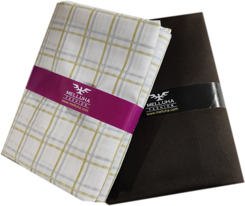 Mansfab Cotton Blend Self Design Shirt & Trouser Fabric