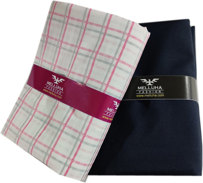 Mansfab Cotton Blend Self Design Shirt & Trouser Fabric