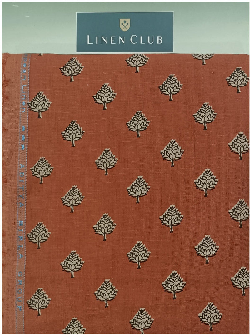 Linen Club Linen Printed Shirt Fabric