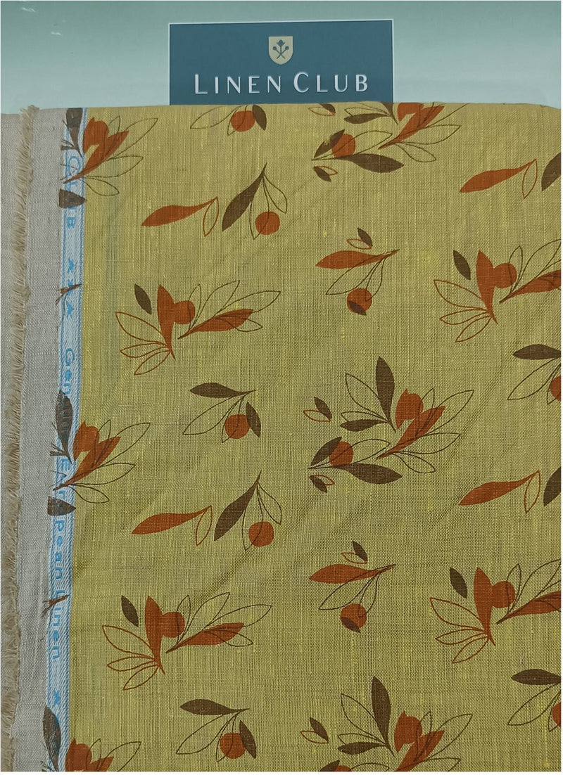 Linen Club Linen Printed Shirt Fabric
