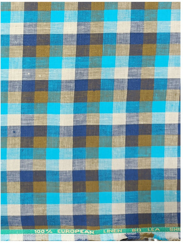 Arvind Linen Checkered Shirt Fabric