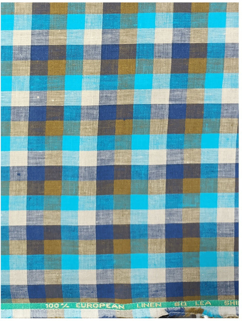 Arvind Linen Checkered Shirt Fabric