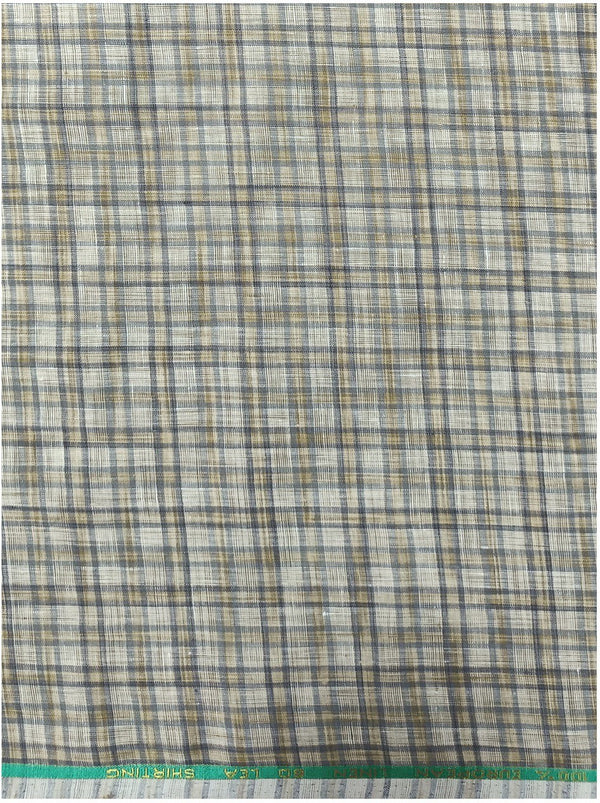 Arvind Linen Checkered Shirt Fabric