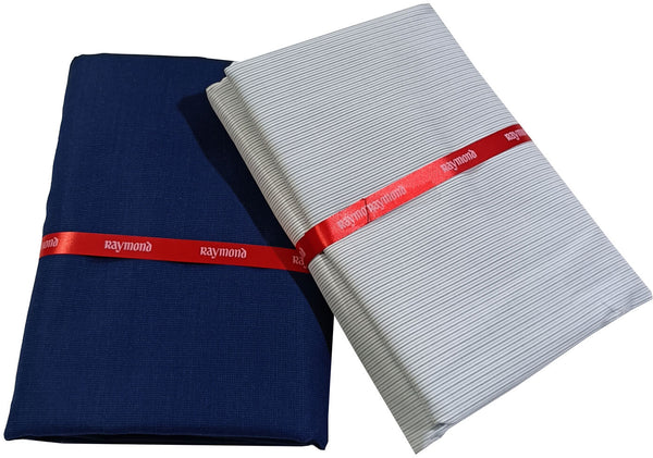 Raymond Cotton Blend Striped Shirt & Trouser Fabric