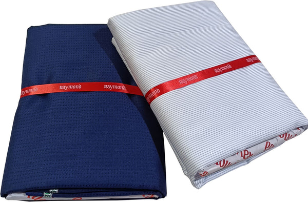 Raymond Cotton Blend Striped Shirt & Trouser Fabric