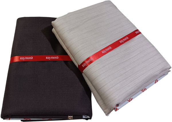 Raymond Cotton Blend Striped Shirt & Trouser Fabric