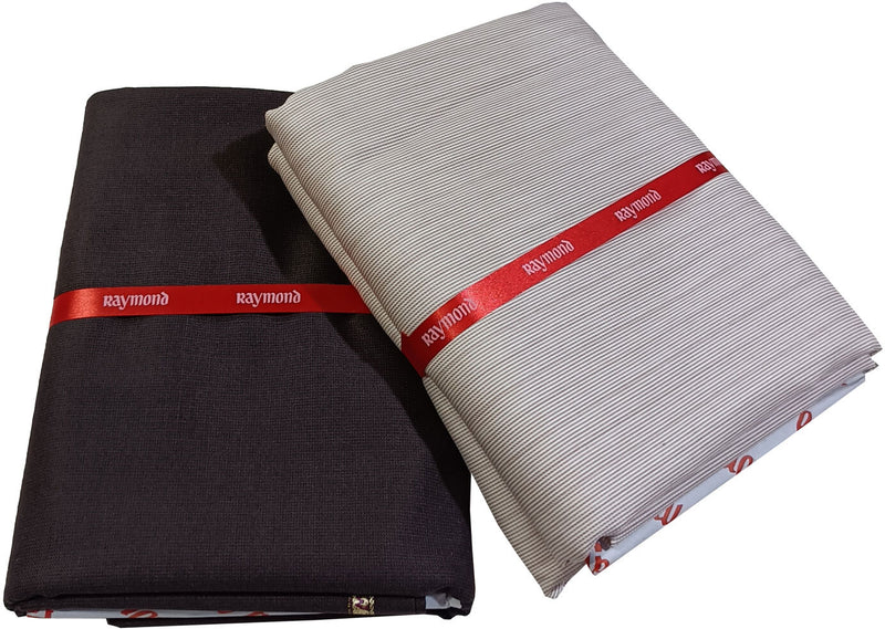 Raymond Cotton Blend Striped Shirt & Trouser Fabric