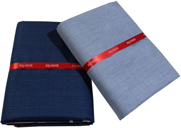 Raymond Cotton Blend Striped Shirt & Trouser Fabric