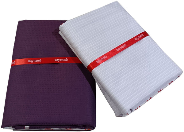 Raymond Cotton Blend Striped Shirt & Trouser Fabric