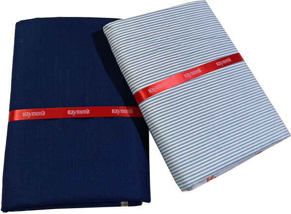 Raymond Cotton Blend Striped Shirt & Trouser Fabric
