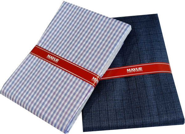MAYUR Cotton Blend Checkered, Self Design Shirt & Trouser Fabric