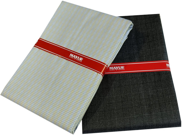 MAYUR Cotton Blend Self Design Shirt & Trouser Fabric