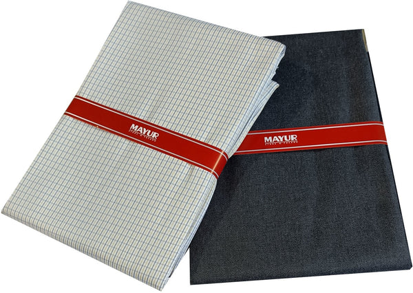 MAYUR Cotton Blend Self Design Shirt & Trouser Fabric