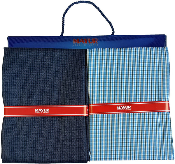 MAYUR Cotton Blend Checkered Shirt & Trouser Fabric