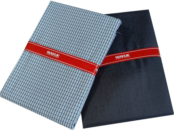 MAYUR Cotton Blend Checkered, Self Design Shirt & Trouser Fabric
