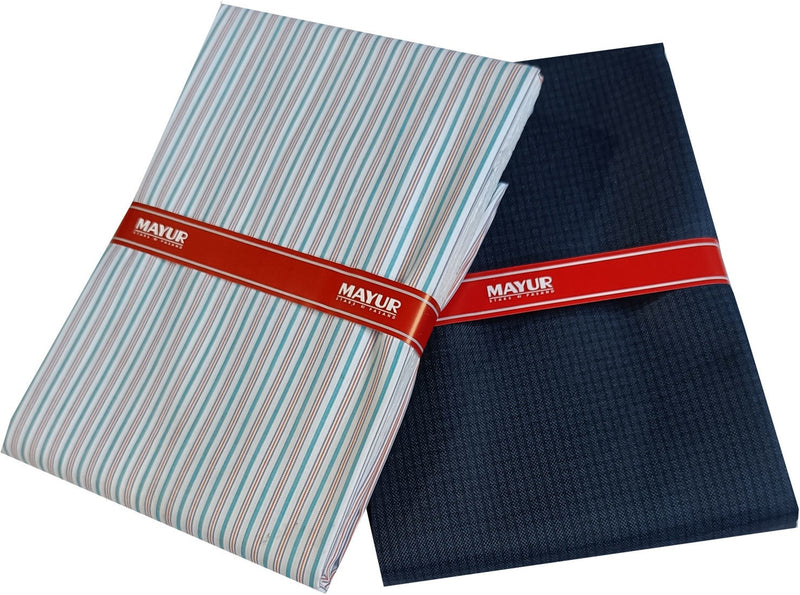 MAYUR Cotton Blend Checkered, Self Design Shirt & Trouser Fabric