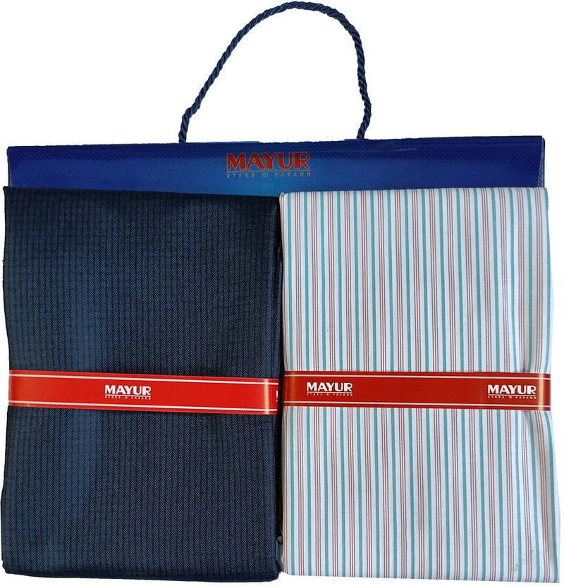 MAYUR Cotton Blend Checkered, Self Design Shirt & Trouser Fabric