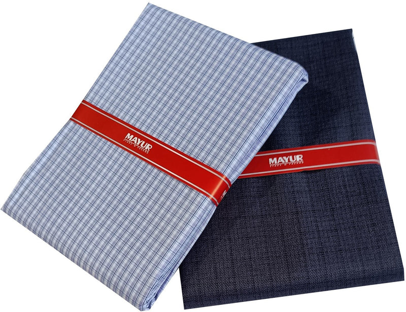 MAYUR Cotton Blend Checkered, Self Design Shirt & Trouser Fabric
