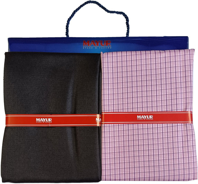MAYUR Cotton Blend Solid, Checkered Shirt & Trouser Fabric