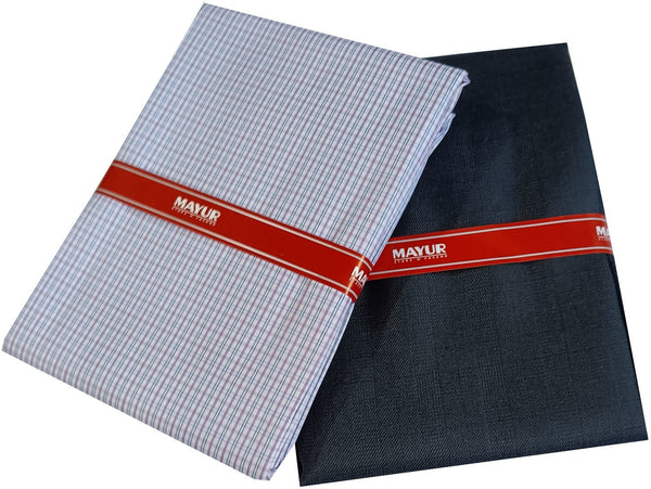 MAYUR Cotton Blend Striped Shirt & Trouser Fabric