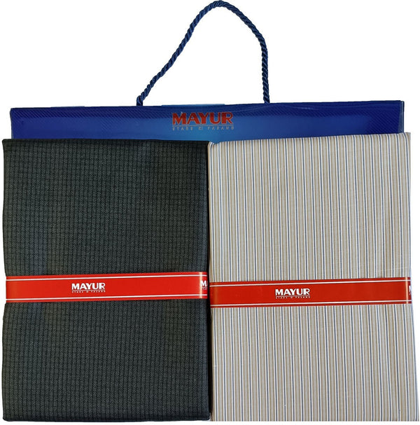 MAYUR Cotton Blend Solid, Checkered Shirt & Trouser Fabric