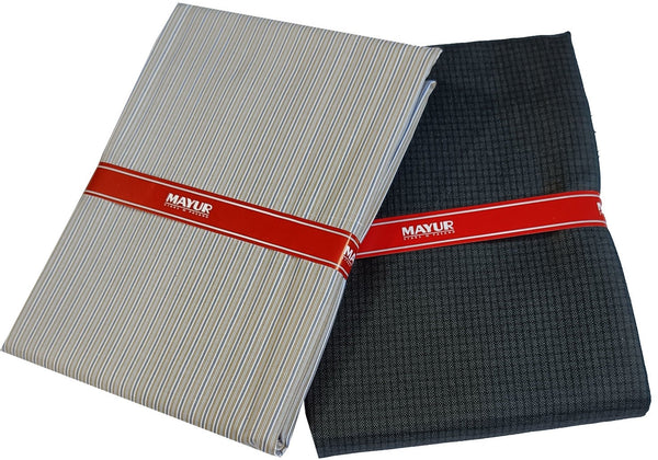 MAYUR Cotton Blend Solid, Checkered Shirt & Trouser Fabric
