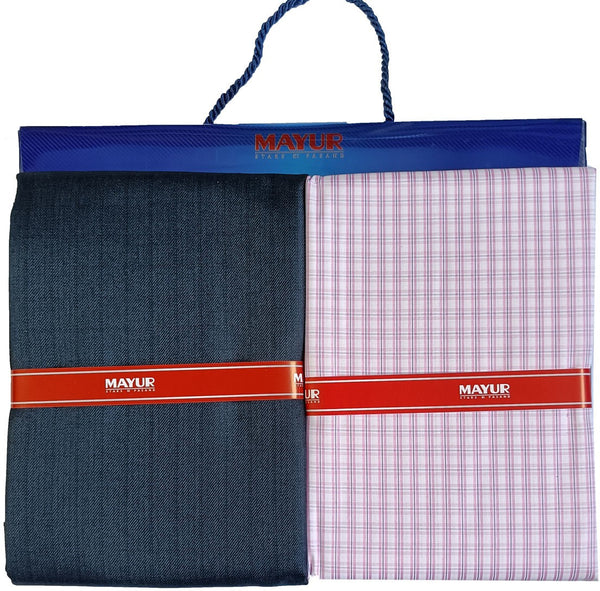 MAYUR Cotton Blend Checkered Shirt & Trouser Fabric