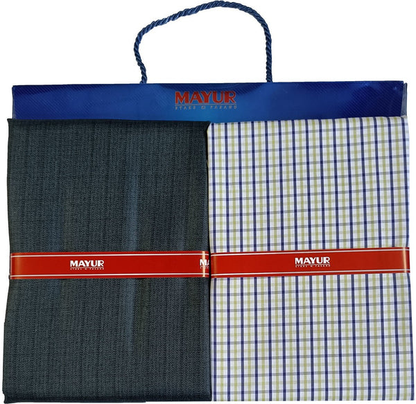 MAYUR Cotton Blend Solid, Self Design Shirt & Trouser Fabric