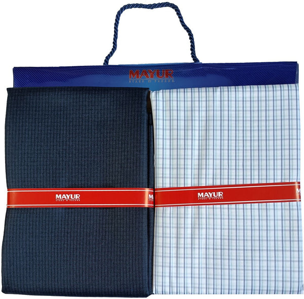 MAYUR Cotton Blend Checkered Shirt & Trouser Fabric