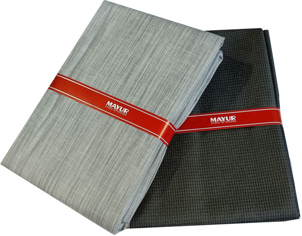 MAYUR Cotton Blend Solid, Self Design Shirt & Trouser Fabric