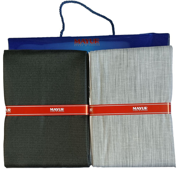 MAYUR Cotton Blend Solid, Self Design Shirt & Trouser Fabric