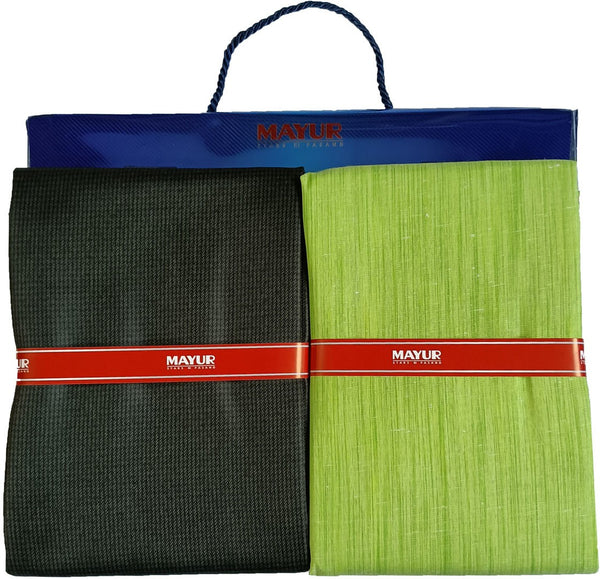 MAYUR Cotton Blend Self Design Shirt & Trouser Fabric