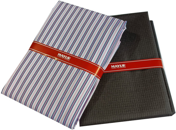 MAYUR Cotton Blend Self Design Shirt & Trouser Fabric