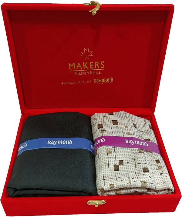 Raymond Cotton Blend Self Design Shirt & Trouser Fabric